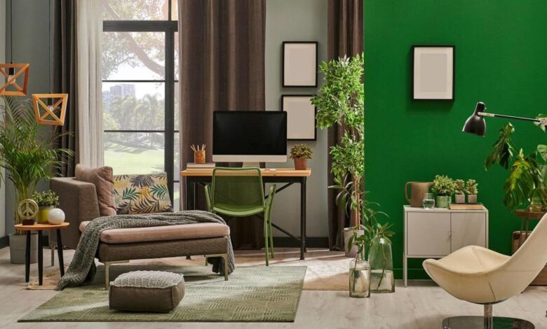 استخدامات اللون الأخضر في المساحات الداخليّة "المودرن"