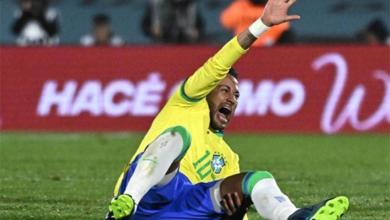 إصابة نيمار في مباراة البرازيل والأوروغواي