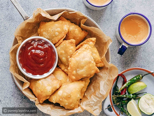 سمبوسة بالبيض المسلوق