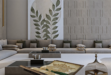 كيفية تنسيق الطاولات في المجالس ذات الأثاث الأرضي