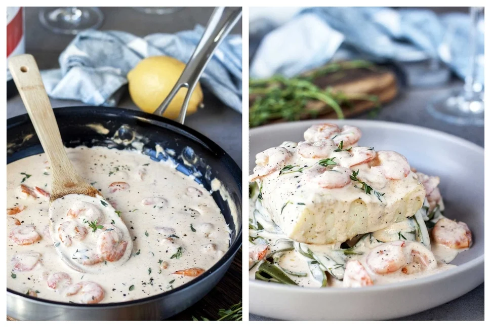 طريقة عمل السي فود بالصوص الأبيض بالصور