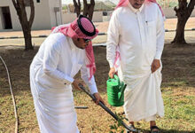 تشجير ممشى حديقة بلدية الرميضة بقلوة ضمن مبادرة السعودية الخضراء